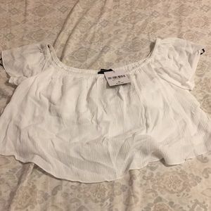 White off the shoulder shirt